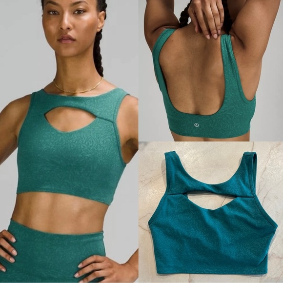 Lululemon Everlux Cut-Out Train Sports Bra Teal Lagoon size 4 LW2COPS​ - Picture 1 of 12